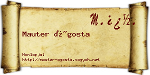 Mauter Ágosta névjegykártya